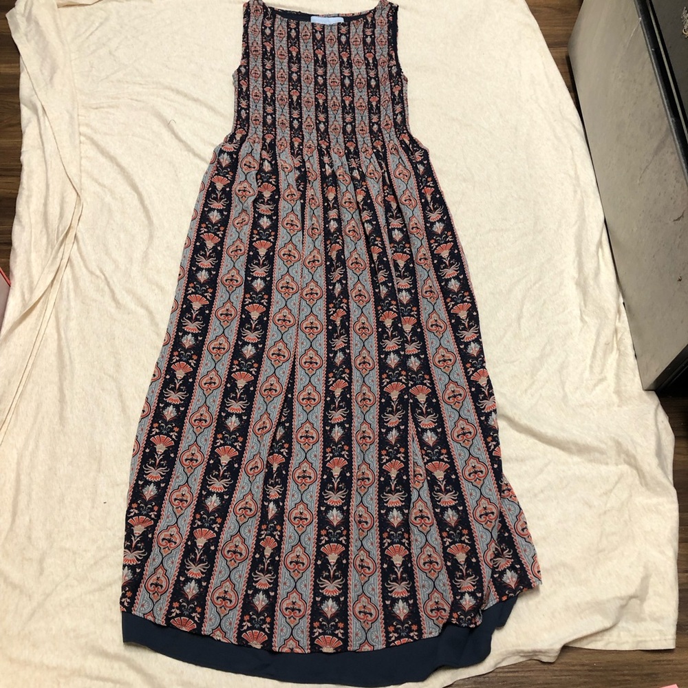 Hill House Home Cosima Nap Dress Emma Stripe Pattern Smocked Floral Cottagecore - Picture 2 of 9